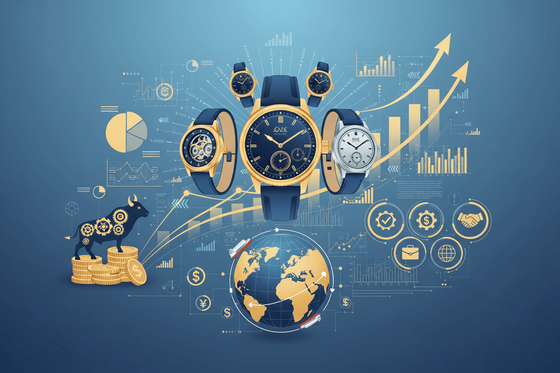 5 Reasons Why Watches are Essential for the Economy with watch designs and economic growth graphics.