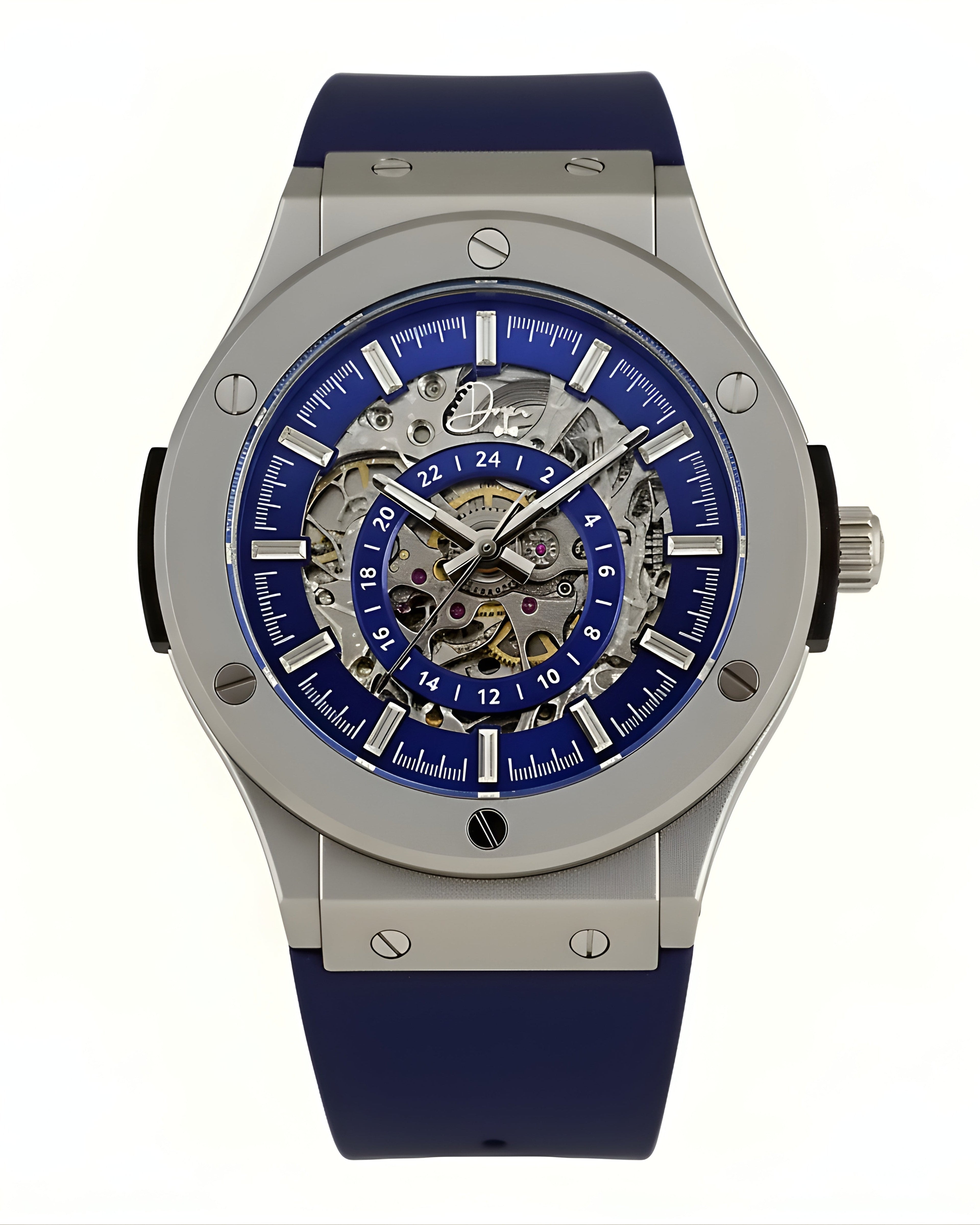 Stainless Steel Skeleton Watch - The 199 Blue by Dapper Watches