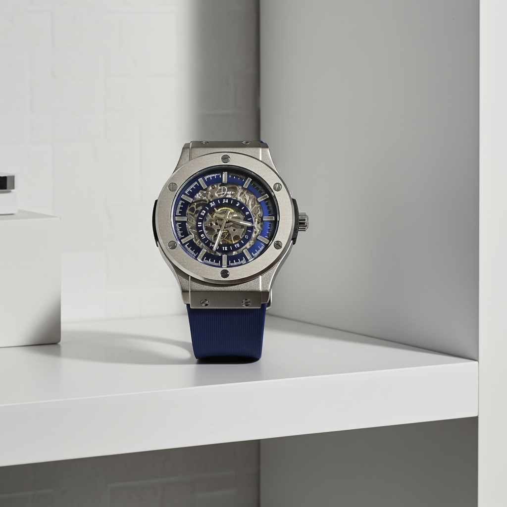 Skeleton Automatic Movement — See-through dial and exhibition caseback reveal the full mechanical engine