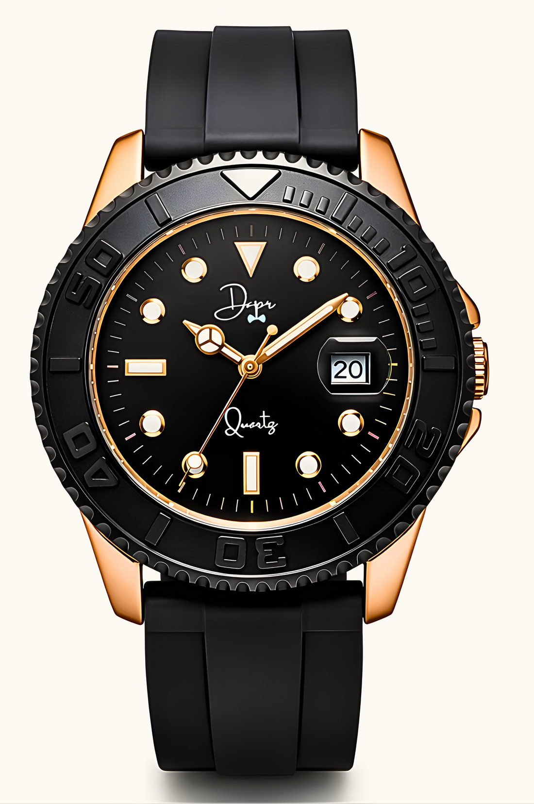 Minimalist Quartz Watch - The Dark Night Rose Gold Edition