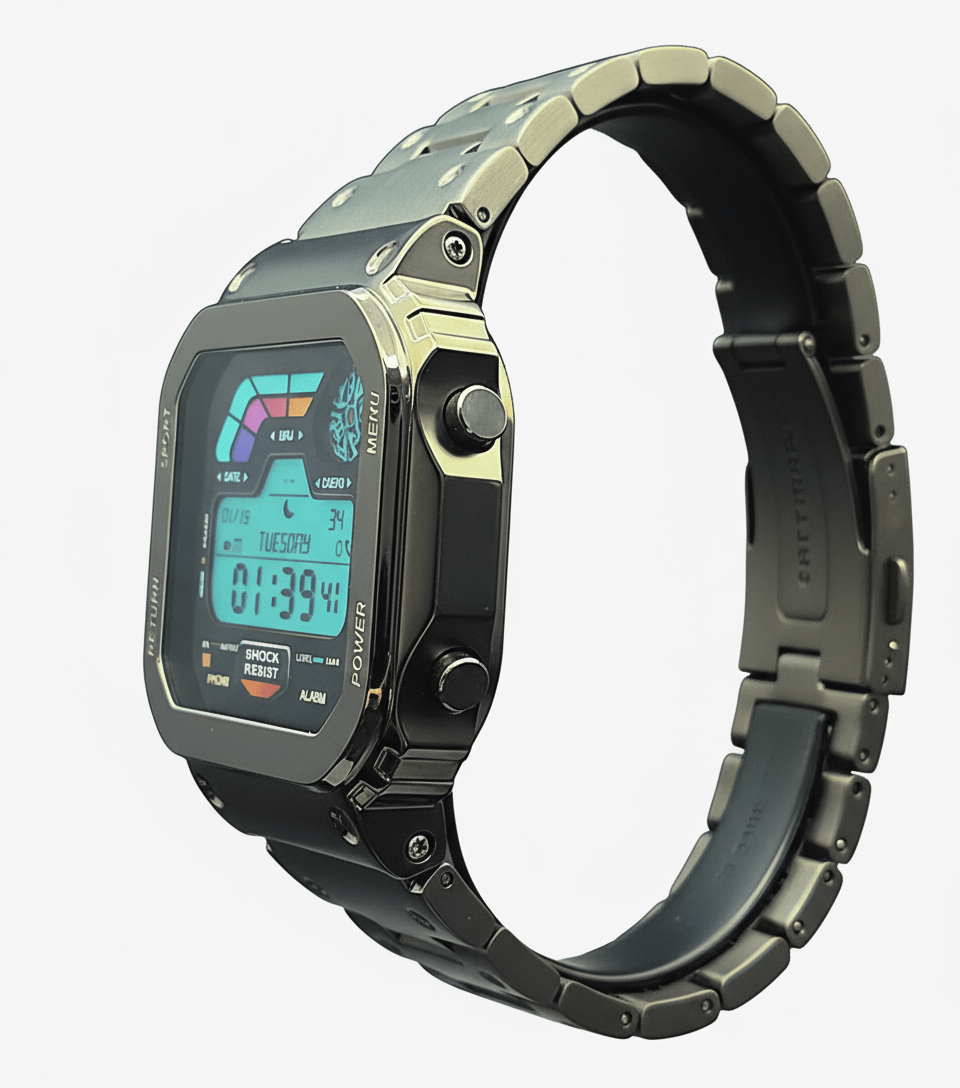 GPS smartwatch for men by Dapr, featuring rugged design and digital display for fitness and adventure.