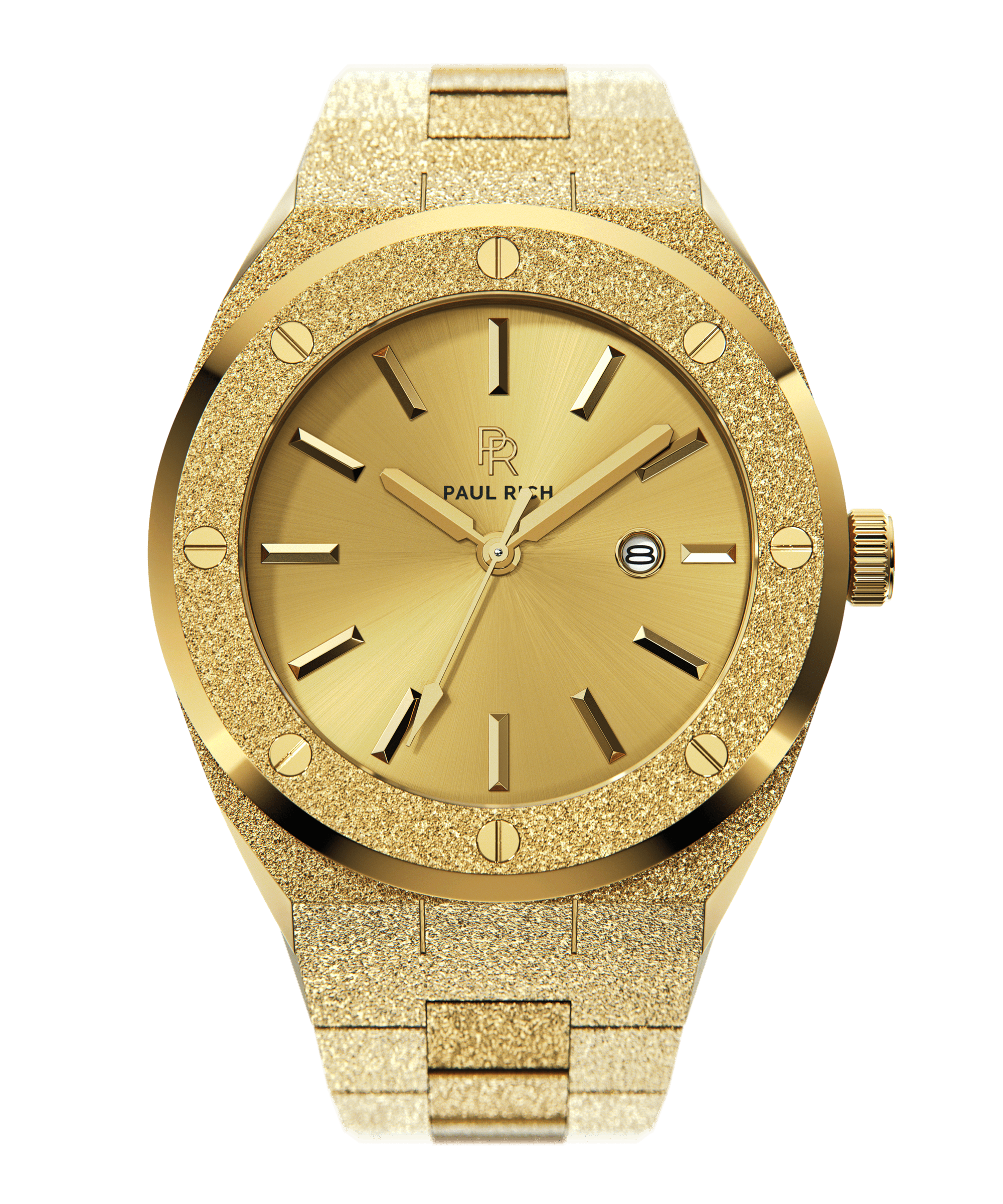Gold Men's Watch- Frosted Midas Touch (Style-Gold Watches)
