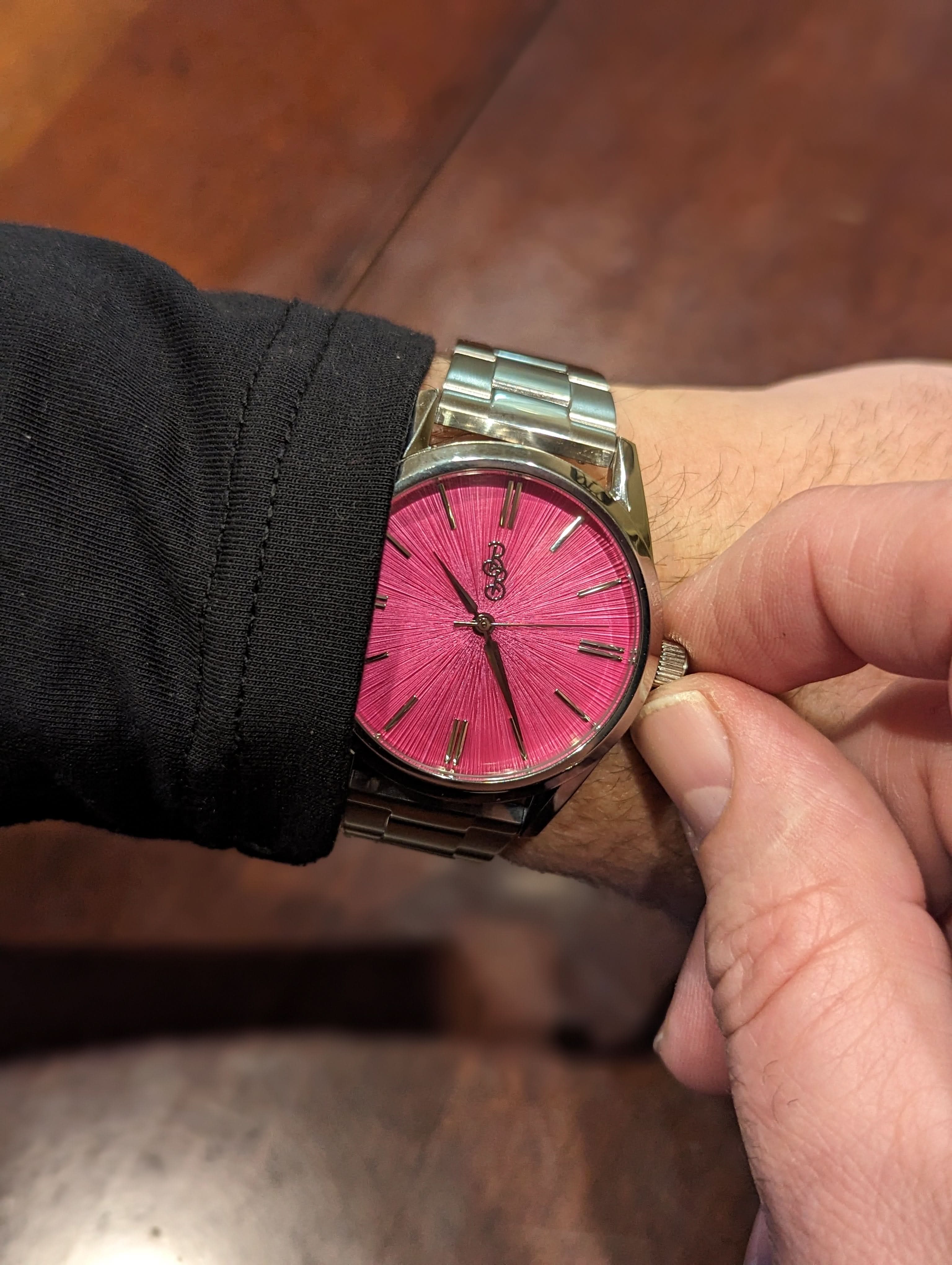 Pink Sunburst Watch