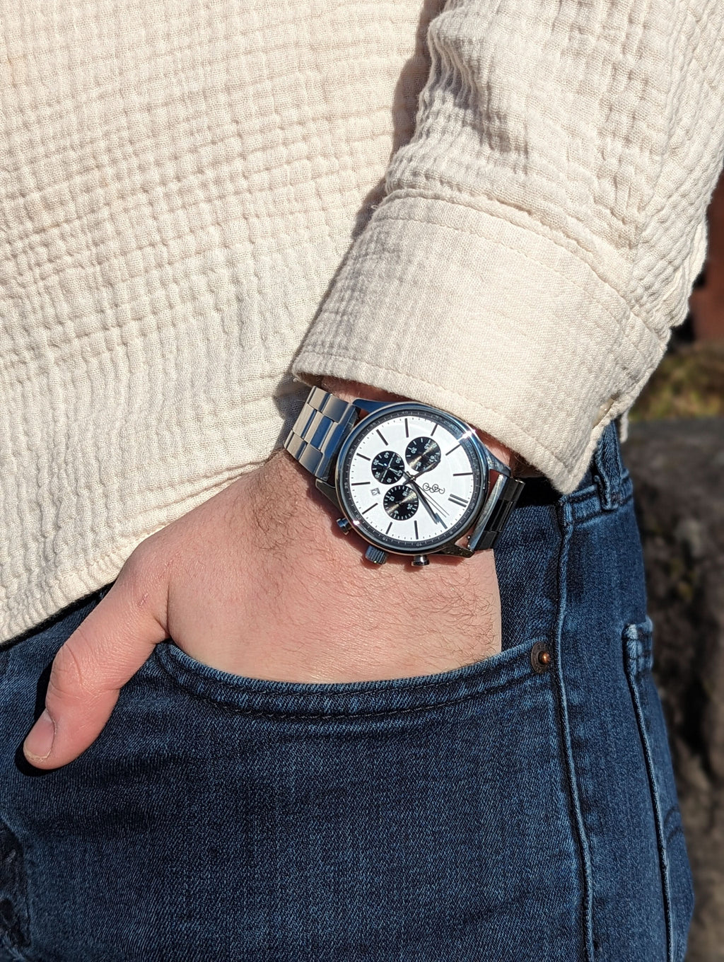 White and Black Chronograph