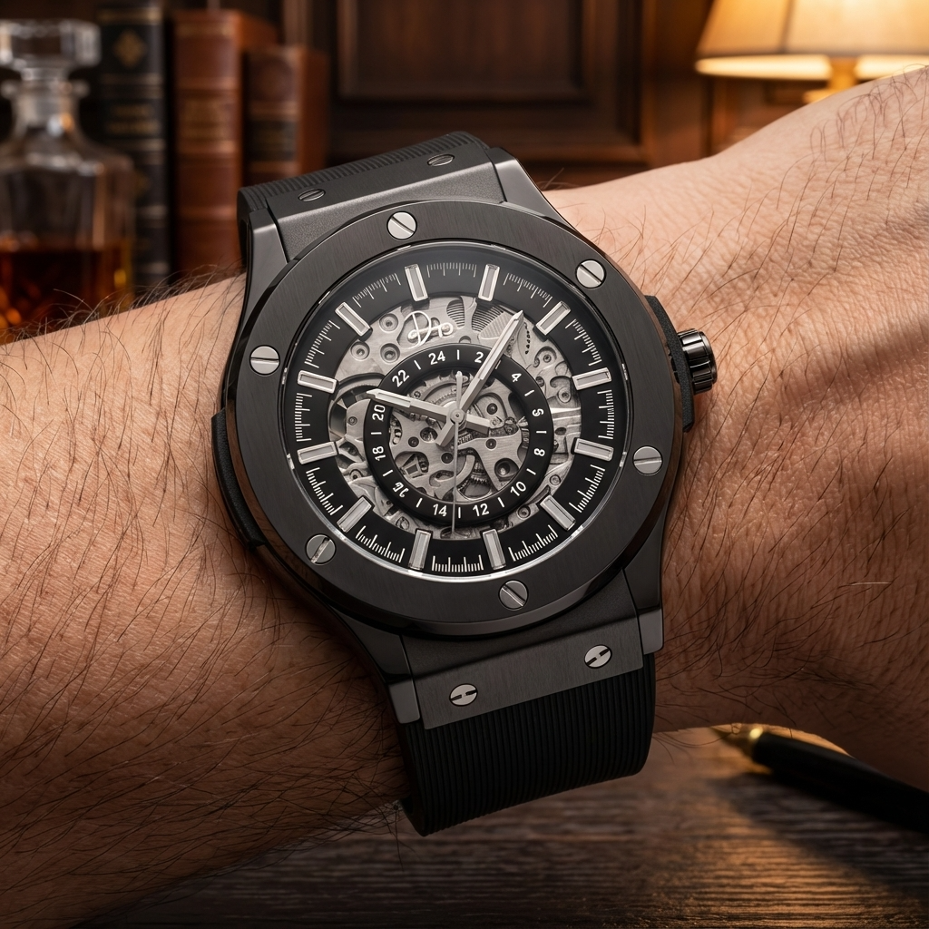 Stainless Steel Skeleton Watch - The 199 Gunmetal by Dapper Watches - Dapper Watches 