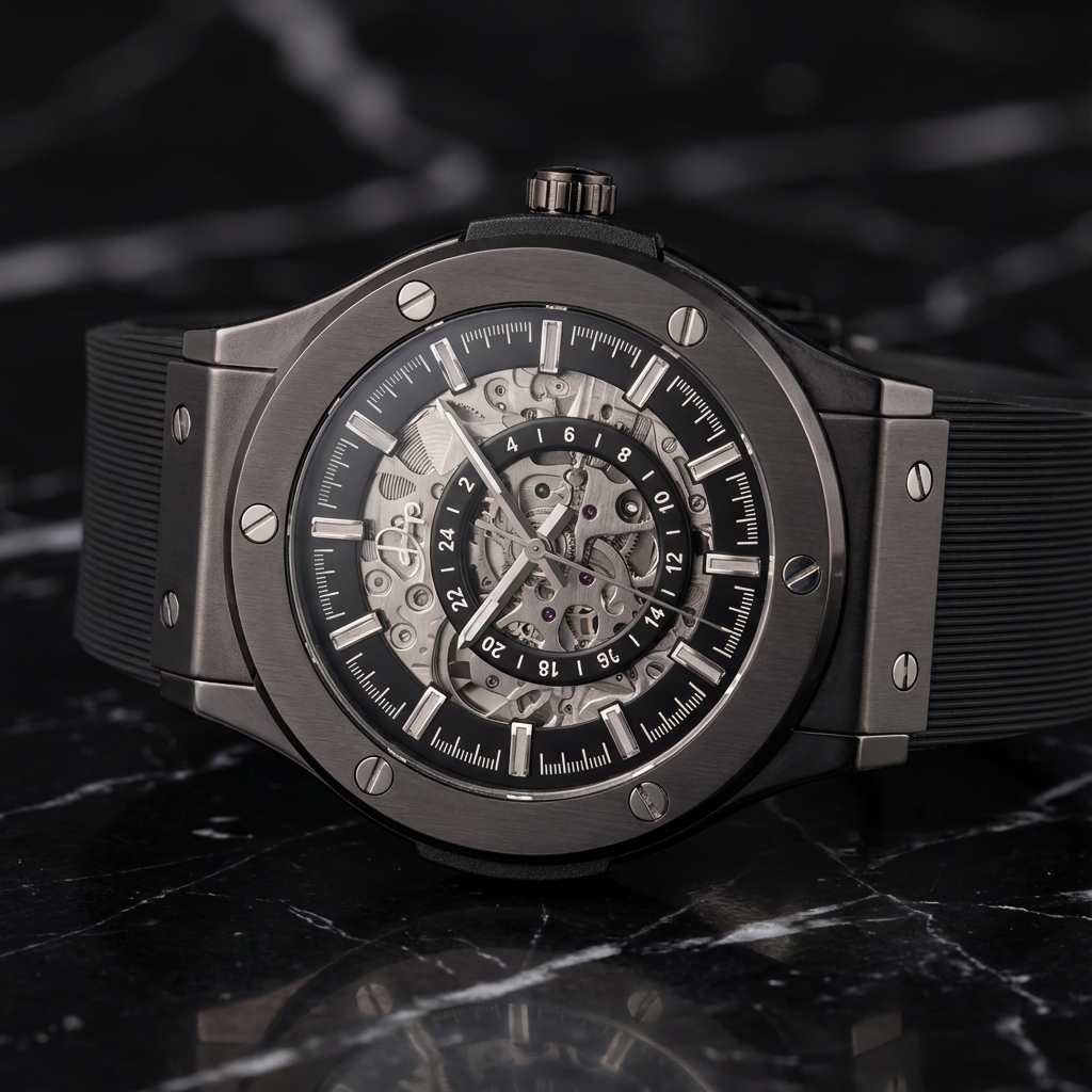 Stainless Steel Skeleton Watch - The 199 Gunmetal by Dapper Watches - Dapper Watches 