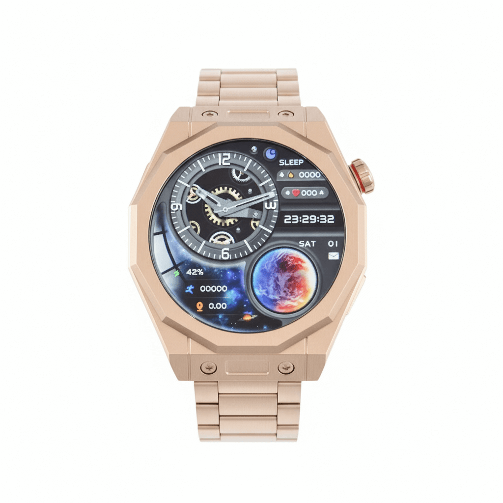 Octagon men's smartwatch showcasing advanced features and elegant design by Dapr Watches.