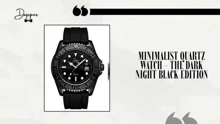 Minimalist Quartz Watch - The Dark Night Black Edition by@Outfy