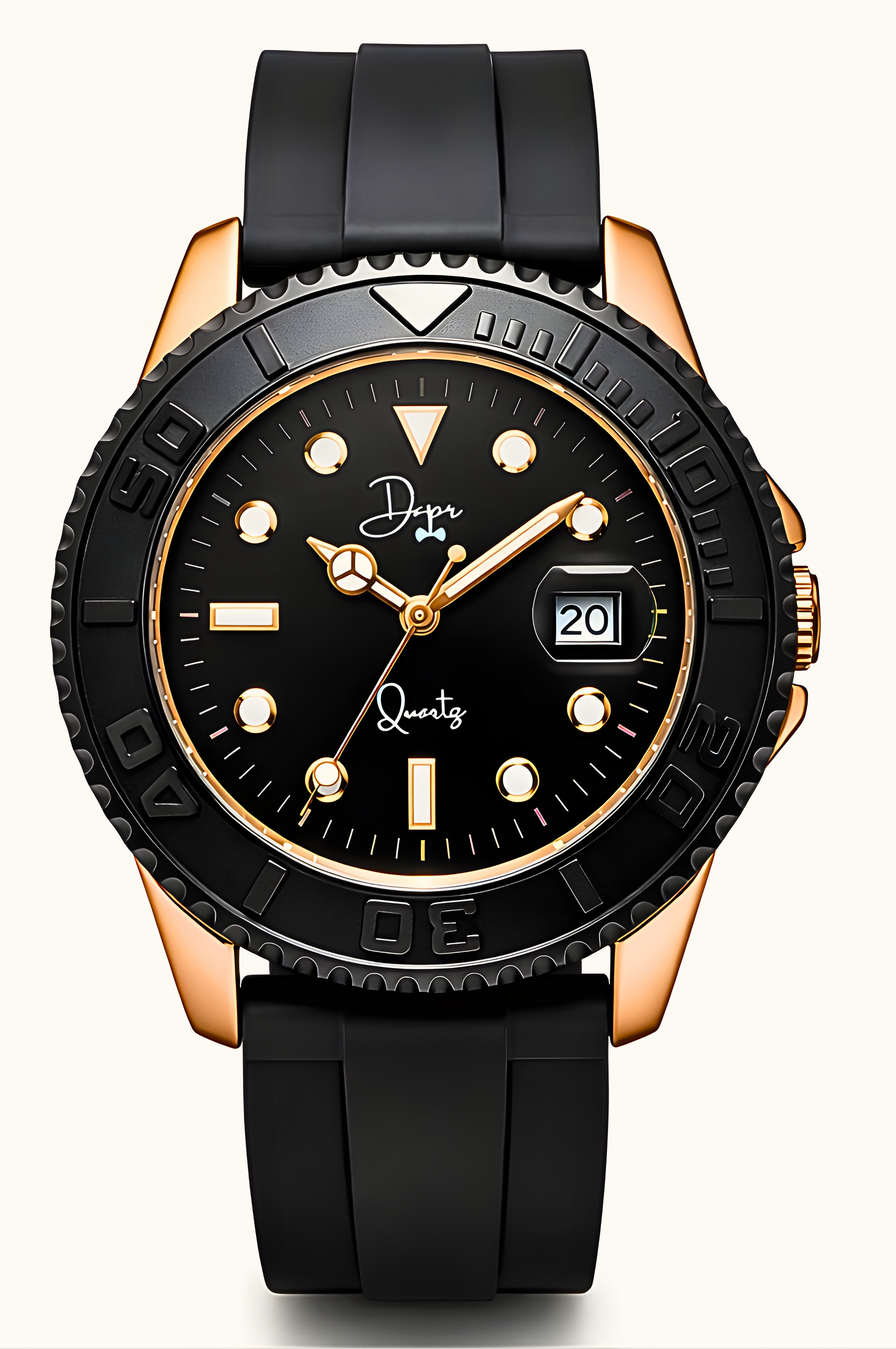 Minimalist Quartz Watch - The Dark Night Rose Gold Edition - Dapper Watches