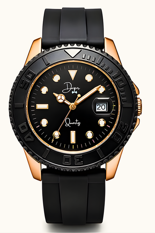 Minimalist Quartz Watch - The Dark Night Rose Gold Edition - Dapper Watches