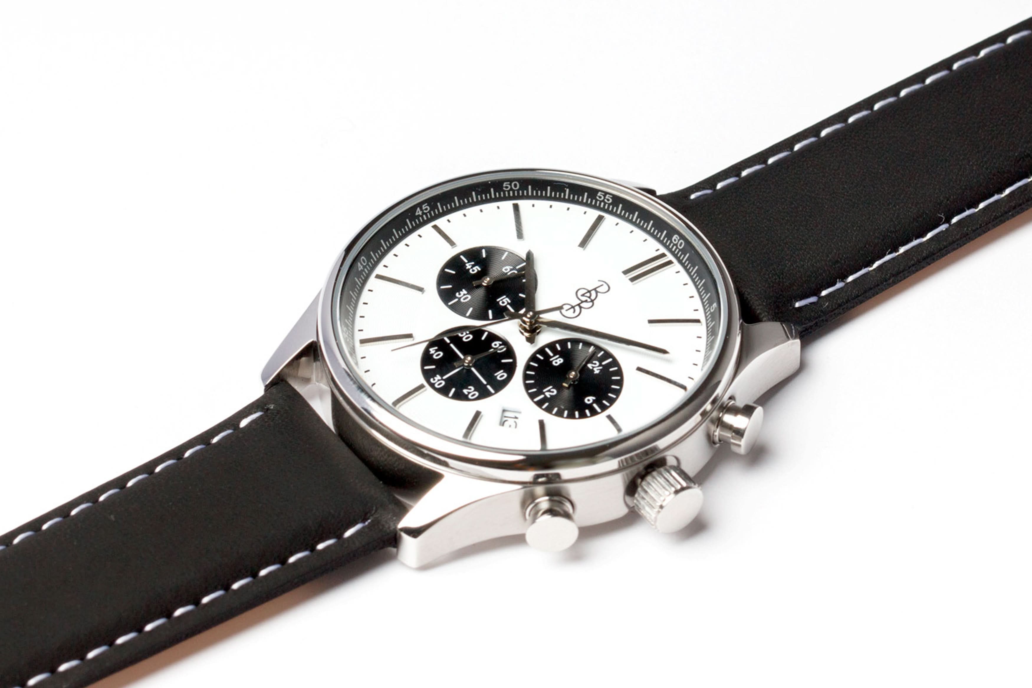 White and Black Chronograph